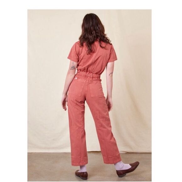 BIG BUD PRESS Short Sleeve Jumpsuit, Clay Red, 4X - Picture 4 of 13